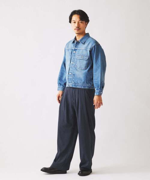 JOURNAL STANDARD relume（ジャーナルスタンダード　レリューム）の「クラフトデニム 12oz トラッカージャケット（デニムジャケット・メンズ・ブラックミックス/ブルー/アイボリー・MEDIUM/LARGE）」の20枚目の写真