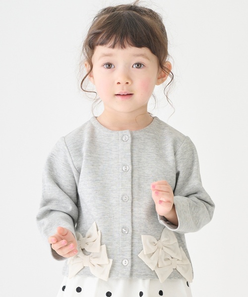 petit main LIEN（プティマインリアン）の「【親子リンク】リボンカーディガン（カーディガン/ボレロ・レディース・ネイビー/トップグレー/ライトベージュ・F）」の10枚目の写真