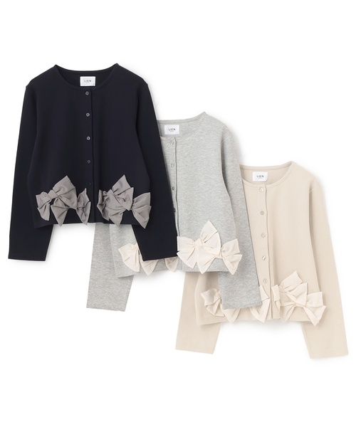 petit main LIEN（プティマインリアン）の「【親子リンク】リボンカーディガン（カーディガン/ボレロ・レディース・ネイビー/トップグレー/ライトベージュ・F）」の19枚目の写真
