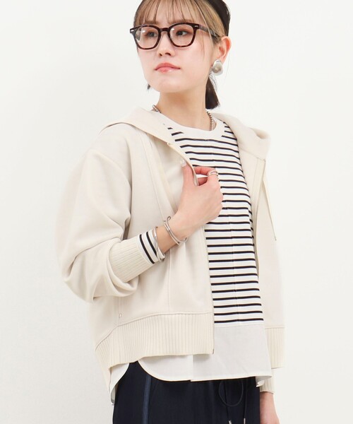 MICO COULIER（ミコクリエ）の「《セットアップ対応》軽量ボンディングパーカー（パーカー・レディース・カーキ/キナリ/ネイビー・38）」の11枚目の写真