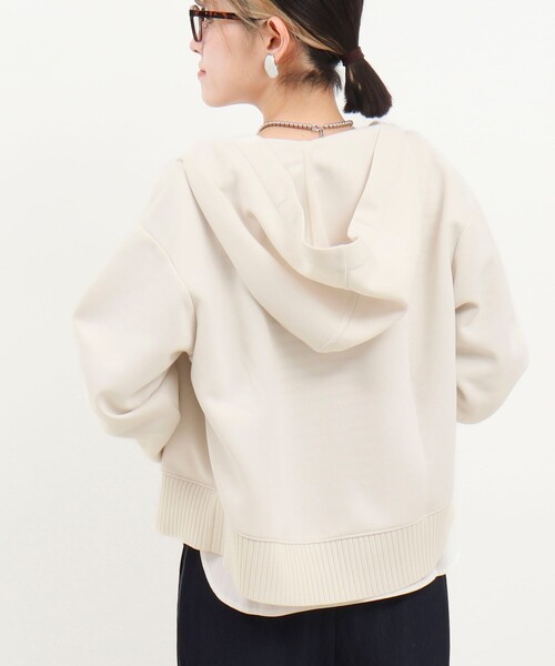 MICO COULIER（ミコクリエ）の「《セットアップ対応》軽量ボンディングパーカー（パーカー・レディース・カーキ/キナリ/ネイビー・38）」の12枚目の写真