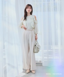 MISCH MASCH（ミッシュマッシュ）の「2026春夏新作 チェーンベルト付きタックワイドパンツ（スラックス）」