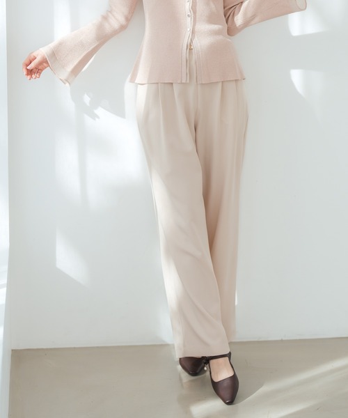 MISCH MASCH（ミッシュマッシュ）の「2026春夏新作 チェーンベルト付きタックワイドパンツ（スラックス・レディース・グレー/グリーン/ベージュ・M/S）」の12枚目の写真