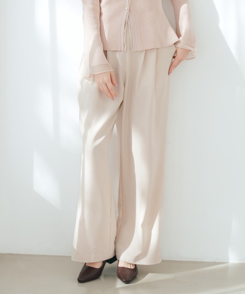 MISCH MASCH（ミッシュマッシュ）の「2026春夏新作 チェーンベルト付きタックワイドパンツ（スラックス・レディース・グレー/グリーン/ベージュ・M/S）」の13枚目の写真