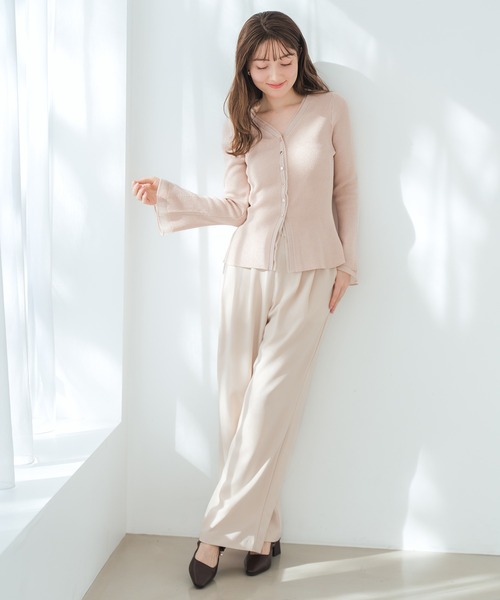 MISCH MASCH（ミッシュマッシュ）の「2026春夏新作 チェーンベルト付きタックワイドパンツ（スラックス・レディース・グレー/グリーン/ベージュ・M/S）」の18枚目の写真