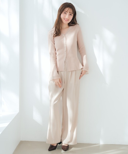 MISCH MASCH（ミッシュマッシュ）の「2026春夏新作 チェーンベルト付きタックワイドパンツ（スラックス・レディース・グレー/グリーン/ベージュ・M/S）」の19枚目の写真