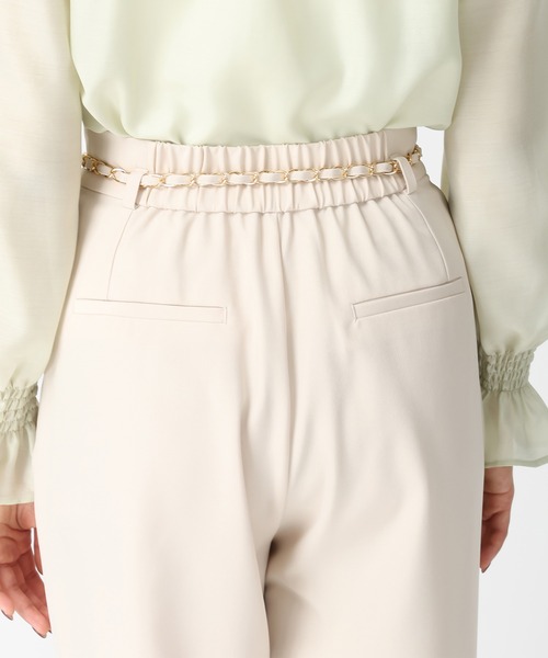 MISCH MASCH（ミッシュマッシュ）の「2026春夏新作 チェーンベルト付きタックワイドパンツ（スラックス・レディース・グレー/グリーン/ベージュ・M/S）」の6枚目の写真