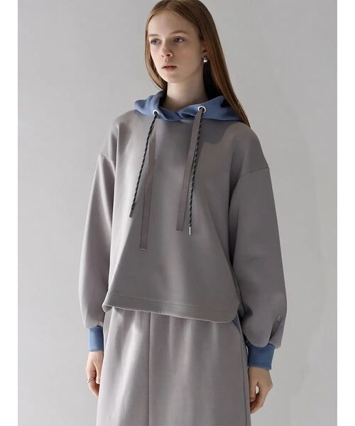セール】BI-COLOR BONDING HOODIE(GRAY,BLACK)（パーカー）｜:ETHROF