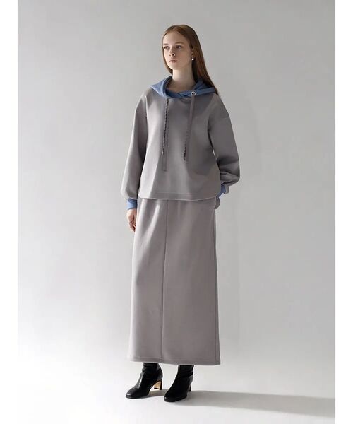 :ETHROF(イーサオブ)の「BI-COLOR BONDING HOODIE(GRAY,BLACK)(パーカー・レディース・ブラック/グレー・FREE)」の12枚目の写真