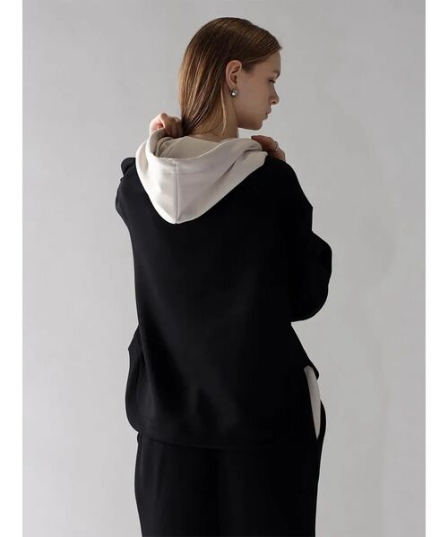 :ETHROF(イーサオブ)の「BI-COLOR BONDING HOODIE(GRAY,BLACK)(パーカー・レディース・ブラック/グレー・FREE)」の16枚目の写真