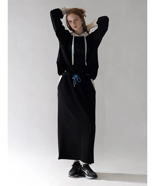 :ETHROF(イーサオブ)の「BI-COLOR BONDING HOODIE(GRAY,BLACK)(パーカー・レディース・ブラック/グレー・FREE)」の17枚目の写真