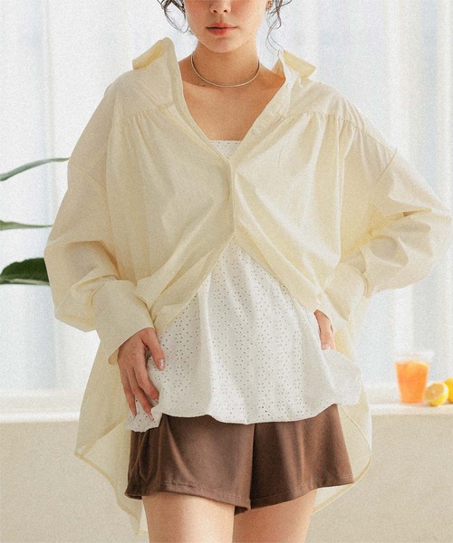 titivate(ティティベイト)の「UVケアオーバーサイズシャツ/ラッシュガード(ラッシュガード・レディース・ピンク系その他/オフホワイト/クリーム/ストライプ・L/M/S)」の21枚目の写真