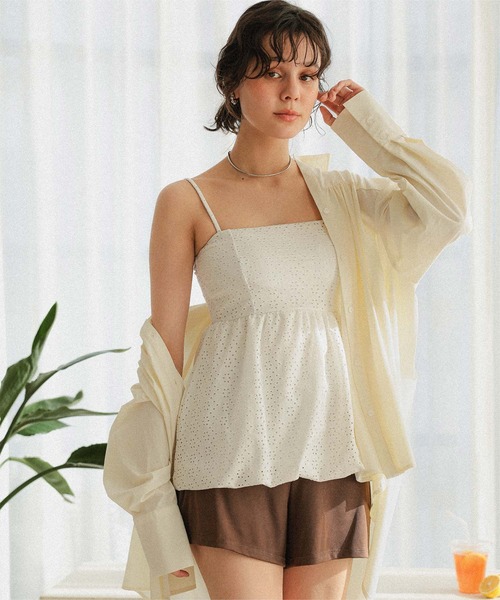 titivate(ティティベイト)の「UVケアオーバーサイズシャツ/ラッシュガード(ラッシュガード・レディース・ピンク系その他/オフホワイト/クリーム/ストライプ・L/M/S)」の22枚目の写真