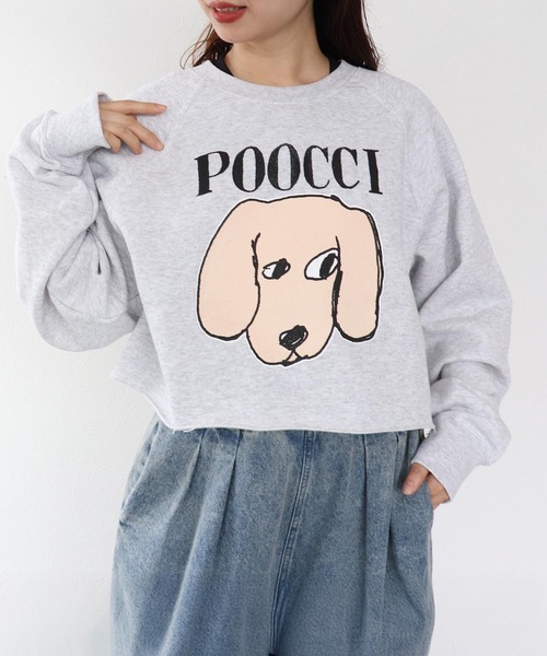Cepica（セピカ）の「【BLACK SCORE】POOCCI CROPPED SWEATSHIRTS（スウェット・レディース・グレー・FREE）」の3枚目の写真