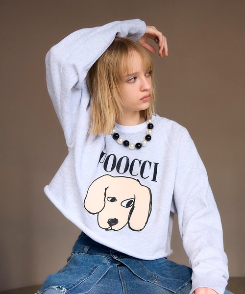 Cepica（セピカ）の「【BLACK SCORE】POOCCI CROPPED SWEATSHIRTS（スウェット・レディース・グレー・FREE）」の19枚目の写真