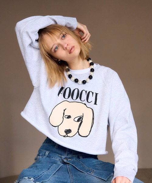 Cepica（セピカ）の「【BLACK SCORE】POOCCI CROPPED SWEATSHIRTS（スウェット・レディース・グレー・FREE）」の20枚目の写真
