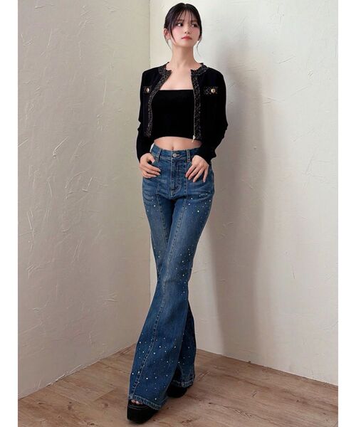 RESEXXY（リゼクシー）の「ツイードデザインアンサンブル（ニット/セーター・レディース・ブラック/ベージュ/ピンク・FREE）」の13枚目の写真