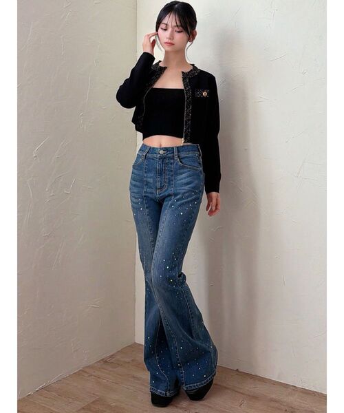 RESEXXY（リゼクシー）の「ツイードデザインアンサンブル（ニット/セーター・レディース・ブラック/ベージュ/ピンク・FREE）」の14枚目の写真