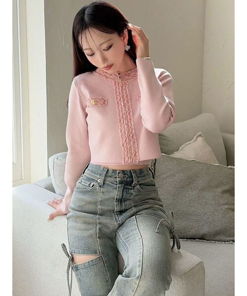 RESEXXY（リゼクシー）の「ツイードデザインアンサンブル（ニット/セーター・レディース・ブラック/ベージュ/ピンク・FREE）」の16枚目の写真