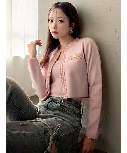 RESEXXY（リゼクシー）の「ツイードデザインアンサンブル（ニット/セーター・レディース・ブラック/ベージュ/ピンク・FREE）」の19枚目の写真