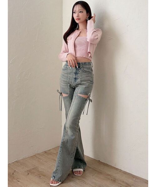 RESEXXY（リゼクシー）の「ツイードデザインアンサンブル（ニット/セーター・レディース・ブラック/ベージュ/ピンク・FREE）」の20枚目の写真