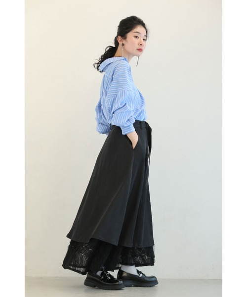 cawaii(カワイイ)の「(黒)重ねて可愛いレイヤードロングスカート(インナー付き)(スカート・レディース・ブラック・FREE)」の16枚目の写真