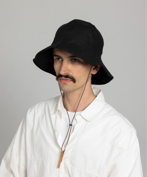 Nine Tailor(ナインテイラー)の「Nine Tailor Canna Hat (N-1074)(ハット・メンズ・ブラック/ベージュ/モカ・FREE)」の4枚目の写真