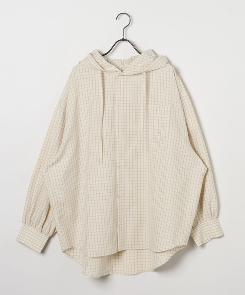 GEORGE'S（ジョージズ）の「チェックフードシャツ（シャツ/ブラウス・レディース・オフホワイト/グリーン/ネイビー・FREE）」の15枚目の写真