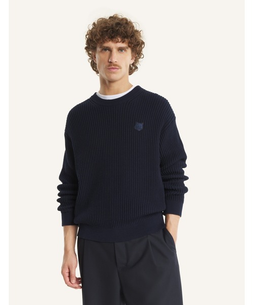 FOX HEAD COTTON RIBBED JUMPER（ニット/セーター）｜Maison Kitsune