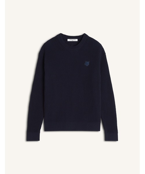 Maison Kitsune（メゾンキツネ）の「FOX HEAD COTTON RIBBED JUMPER（ニット/セーター・メンズ・グレー/ネイビー・L/M/S）」の9枚目の写真