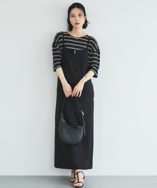 Doux archives（ドゥアルシーヴ）の「シアーボーダーTee（Tシャツ/カットソー・レディース・ベージュ/ブラウン/ブラック・FREE）」の5枚目の写真