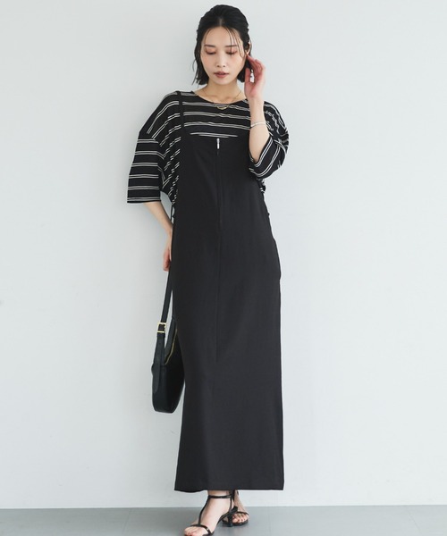 Doux archives（ドゥアルシーヴ）の「シアーボーダーTee（Tシャツ/カットソー・レディース・ベージュ/ブラウン/ブラック・FREE）」の6枚目の写真
