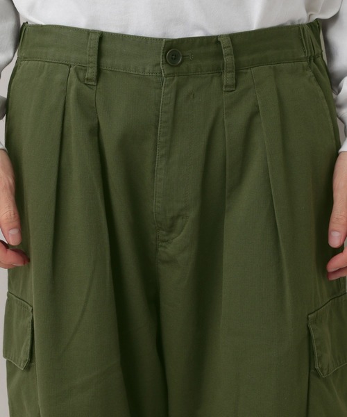RAGEBLUE（レイジブルー）の「Military Cargo  Tuck Wide Pants/タックワイドミリタリーカーゴパンツ（カーゴパンツ・メンズ・ホワイト/ネイビー/カーキ/ブラック・MEDIUM/SMALL/LARGE）」の20枚目の写真