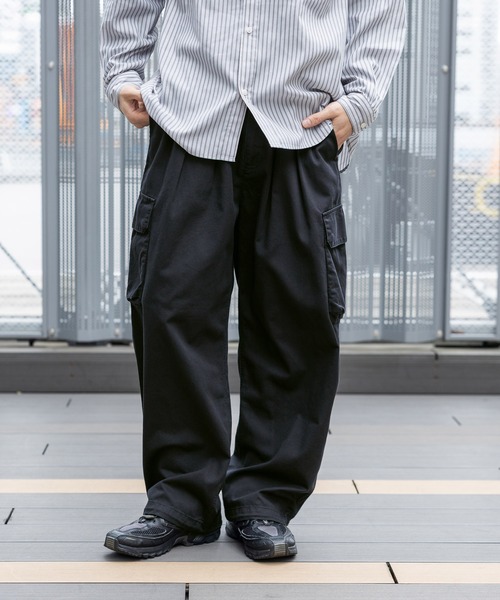 RAGEBLUE(レイジブルー)の「Military Cargo Tuck Wide Pants/タックワイドミリタリーカーゴパンツ(カーゴパンツ・メンズ・ホワイト/ネイビー/カーキ/ブラック・MEDIUM/SMALL/LARGE)」の7枚目の写真