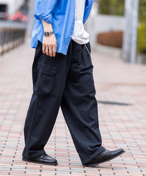 RAGEBLUE(レイジブルー)の「Military Cargo Tuck Wide Pants/タックワイドミリタリーカーゴパンツ(カーゴパンツ・メンズ・ホワイト/ネイビー/カーキ/ブラック・MEDIUM/SMALL/LARGE)」の14枚目の写真