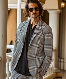 1PIU1UGUALE3  RELAX （ウノピゥウノウグァーレトレ リラックス）の「1PIU1UGUALE3 RELAX(ウノピゥウノウグァーレトレ リラックス)接触冷感 グレンチェック ナイロンジャケット（ナイロンジャケット）」