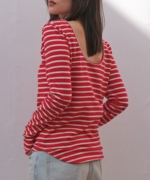 AKTE | タイトボーダーバックラウンドプルオーバー(Tシャツ/カットソー)