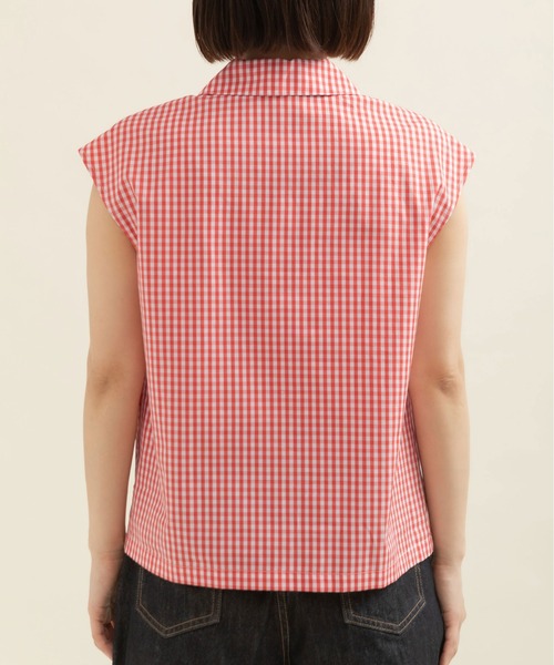 CHILD WOMAN（チャイルドウーマン）の「ギザギンガム開衿フレンチスリーブブラウス（シャツ/ブラウス・レディース・レッド・FREE）」の12枚目の写真