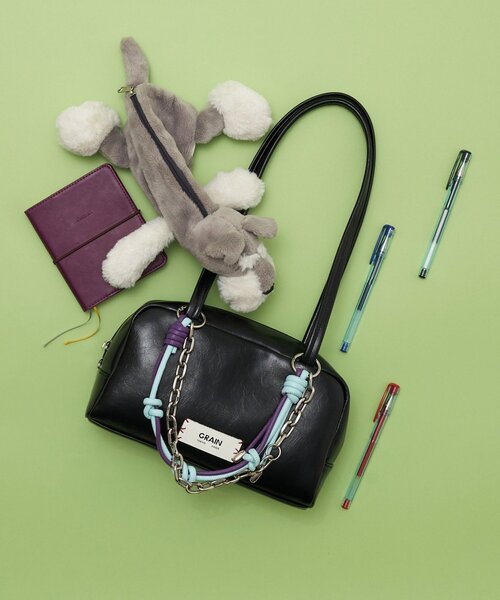 GRAIN（グレイン）の「【GRAIN/グレイン】配色レザーチェーンボストンバッグ（トートバッグ・レディース・ブラウン/ブラック/アイボリー・FREE）」の10枚目の写真