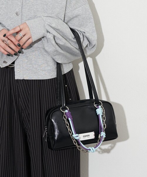 GRAIN（グレイン）の「【GRAIN/グレイン】配色レザーチェーンボストンバッグ（トートバッグ・レディース・ブラウン/ブラック/アイボリー・FREE）」の11枚目の写真