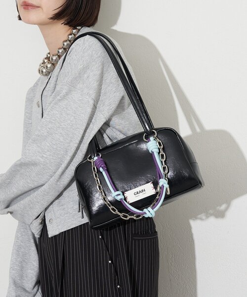 GRAIN（グレイン）の「【GRAIN/グレイン】配色レザーチェーンボストンバッグ（トートバッグ・レディース・ブラウン/ブラック/アイボリー・FREE）」の12枚目の写真