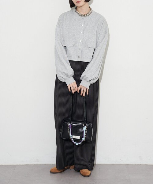 GRAIN（グレイン）の「【GRAIN/グレイン】配色レザーチェーンボストンバッグ（トートバッグ・レディース・ブラウン/ブラック/アイボリー・FREE）」の14枚目の写真