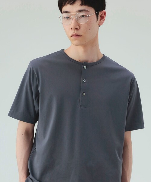 BEAMS HEART(ビームスハート)の「【6/18値下げ】トリコット 3B ヘンリーネック(ユニセックス)(Tシャツ/カットソー・メンズ・グレー/ブラック・S/M/L/XL)」の7枚目の写真
