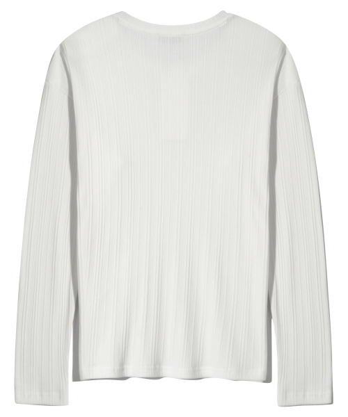BASEMOMENT(ベースモーメント)の「イレギュラーリブヘンリーネックTシャツアイボリー(Tシャツ/カットソー・メンズ・その他・LARGE/MEDIUM)」の2枚目の写真