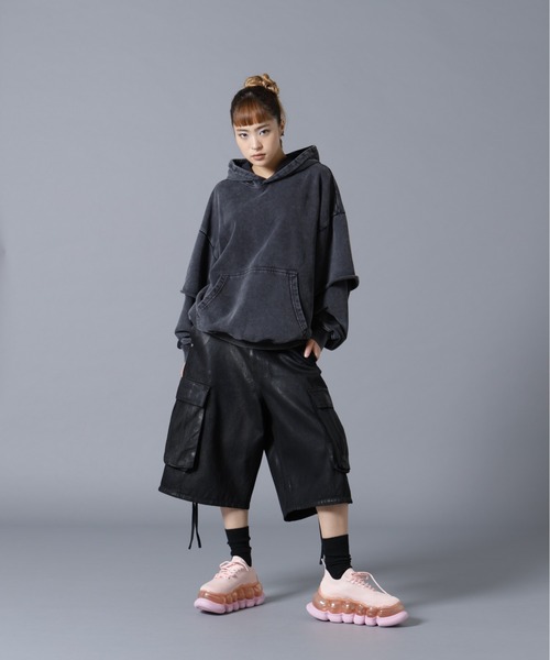 DANKE SCHON（ダンケシェーン）の「【WEB&DEPOT限定】DankeSchon/ダンケシェーン/LAYYERED HOODIE（パーカー・メンズ・ブラック・S/L/M）」の19枚目の写真