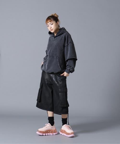 DANKE SCHON（ダンケシェーン）の「【WEB&DEPOT限定】DankeSchon/ダンケシェーン/LAYYERED HOODIE（パーカー・メンズ・ブラック・S/L/M）」の22枚目の写真