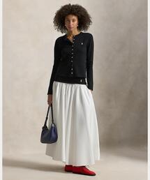 コントラストウエストバンド Aライン スカート