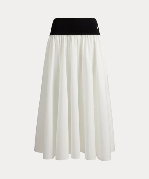 POLO RALPH LAUREN（ポロ ラルフ ローレン）の「コントラストウエストバンド Aライン スカート（スカート・レディース・ホワイト・XXS/L/M/S/XS）」の2枚目の写真