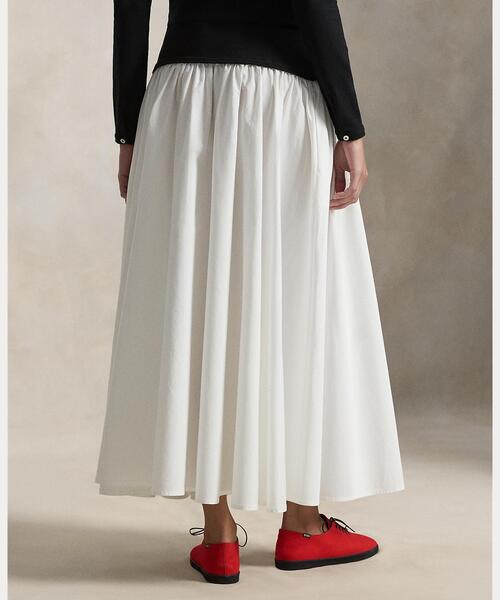 POLO RALPH LAUREN（ポロ ラルフ ローレン）の「コントラストウエストバンド Aライン スカート（スカート・レディース・ホワイト・XXS/L/M/S/XS）」の4枚目の写真