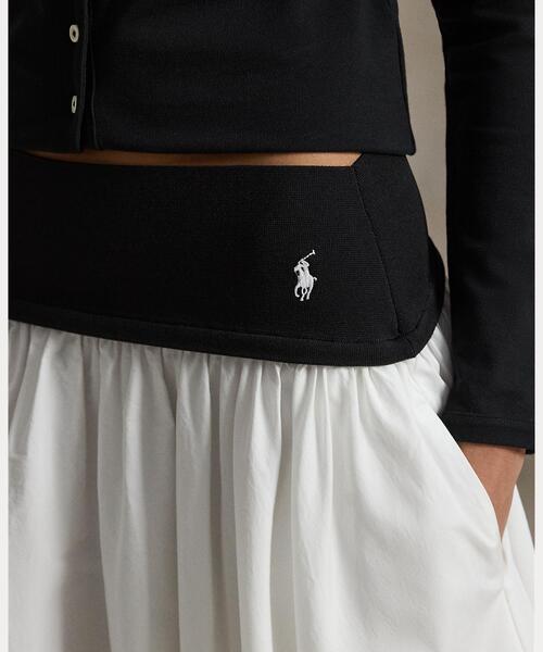 POLO RALPH LAUREN（ポロ ラルフ ローレン）の「コントラストウエストバンド Aライン スカート（スカート・レディース・ホワイト・XXS/L/M/S/XS）」の5枚目の写真
